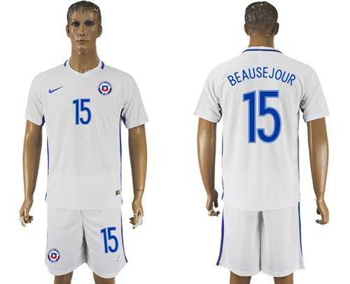 Chile #15 Beausejour Away Soccer Country Jersey