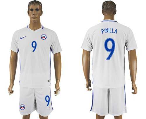 Chile #9 Pinilla Away Soccer Country Jersey