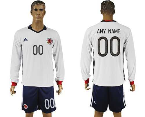 Colombia Personalized Away Long Sleeve Soccer Country Jersey