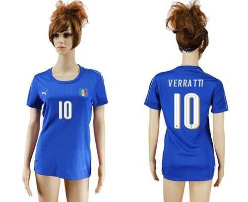 Women's Italy #10 Verratti Home Soccer Country Jersey