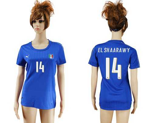Women's Italy #14 EL Shaarawy Home Soccer Country Jersey