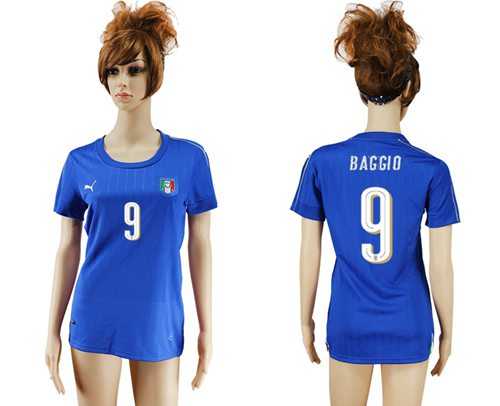 Women's Italy #9 Baggio Home Soccer Country Jersey