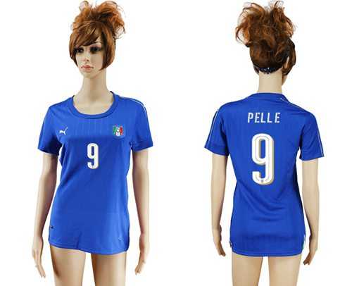 Women's Italy #9 Pelle Home Soccer Country Jersey