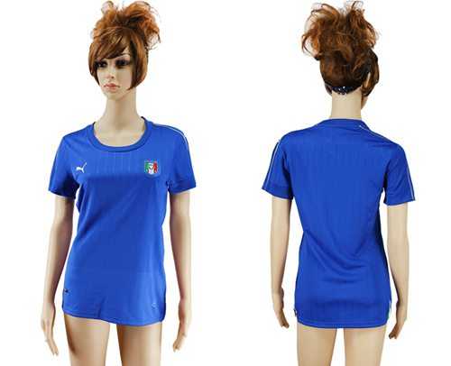 Women's Italy Blank Home Soccer Country Jersey