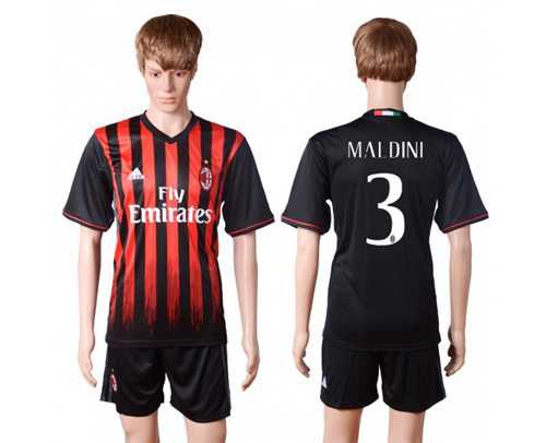 AC Milan #3 Maldini Home Soccer Club Jersey