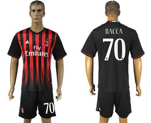 AC Milan #70 Bacca Home Soccer Club Jersey