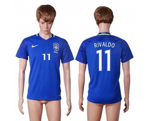 Brazil #11 Rivaldo Away Soccer Country Jersey