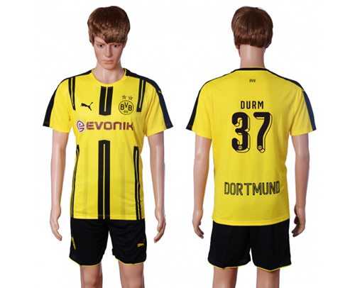 Dortmund #37 Durm Home Soccer Club Jersey