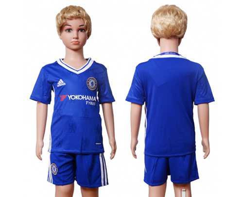 Chelsea Blank Blue Home Kid Soccer Club Jersey