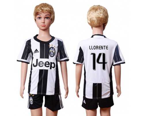 Juventus #14 LLORENTE Home Kid Soccer Club Jersey