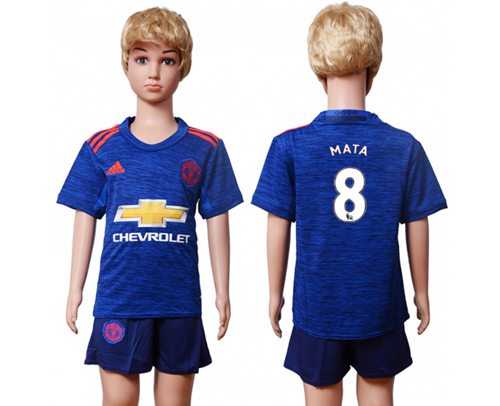 Manchester United #8 Mata Away Kid Soccer Club Jersey