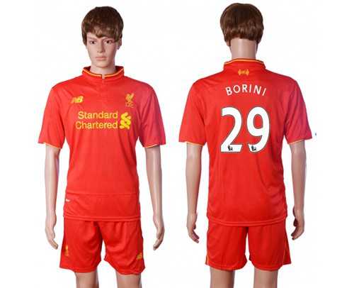 Liverpool #29 Borini Red Home Soccer Club Jersey