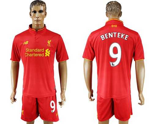 Liverpool #9 Benteke Red Home Soccer Club Jersey