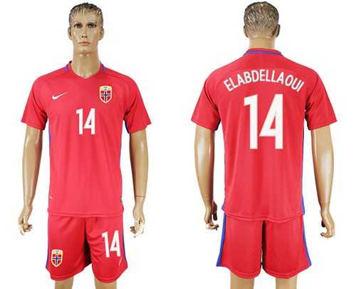 Norway #14 Elabdellaoui Home Soccer Country Jersey
