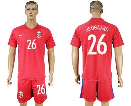 Norway #26 Grogaard Home Soccer Country Jersey