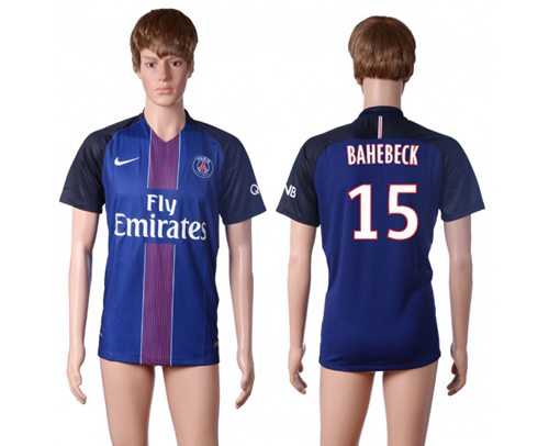 Paris Saint-Germain #15 Bahebeck Home Soccer Club Jersey