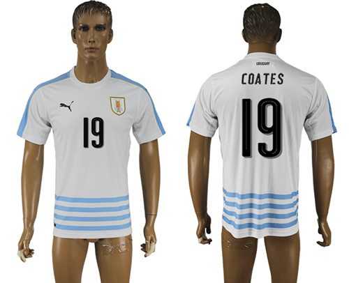 Uruguay #19 Coates Away Soccer Country Jersey