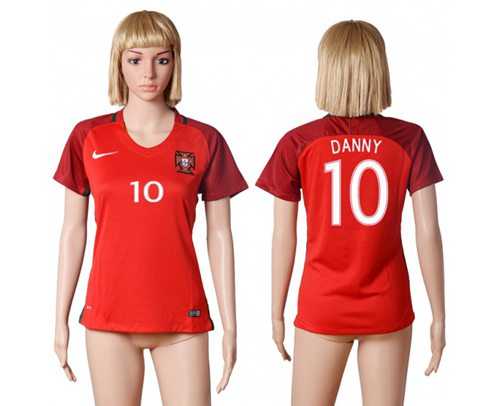 Women's Portugal #10 Danny Home Soccer Country Jersey