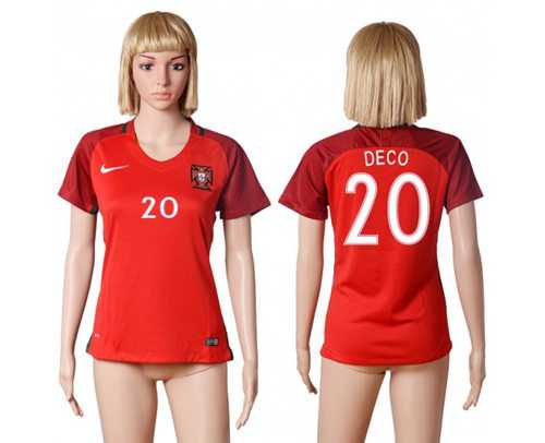 Women's Portugal #20 Deco Home Soccer Country Jersey