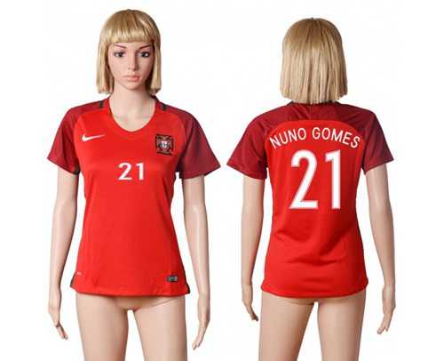 Women's Portugal #21 Nuno Gomes Home Soccer Country Jersey