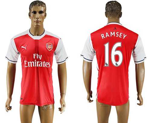 Arsenal #16 Ramsey Home Soccer Club Jersey