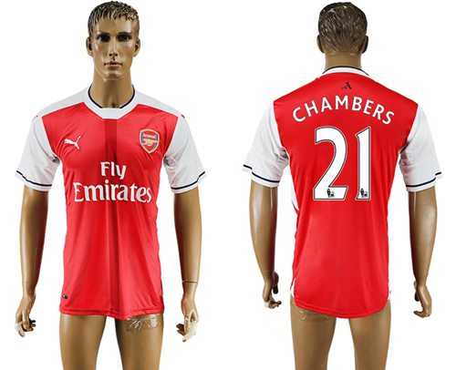 Arsenal #21 Chambers Home Soccer Club Jersey