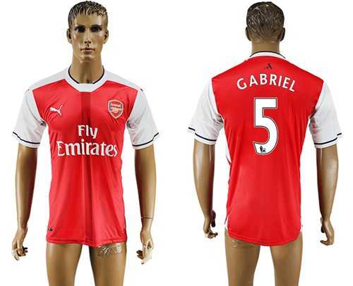 Arsenal #5 Gabriel Home Soccer Club Jersey