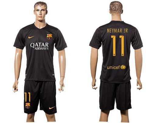 Barcelona #11 Neymar Jr Black Soccer Club Jersey