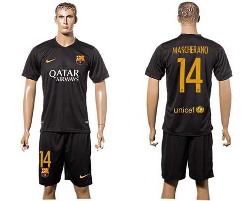 Barcelona #14 Mascherano Black Soccer Club Jersey