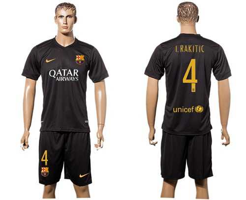 Barcelona #4 I.Rakitic Black Soccer Club Jersey