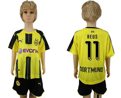 Dortmund #11 Reus Home Kid Soccer Club Jersey