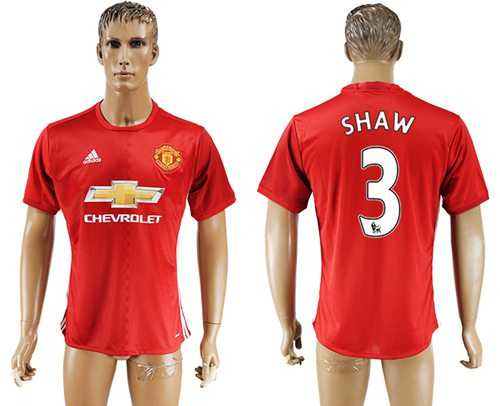 Manchester United #3 Shaw Red Home Soccer Club Jersey