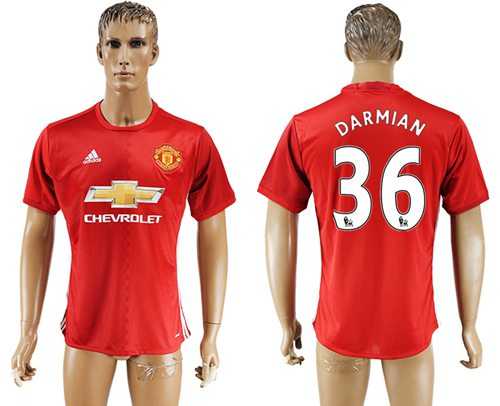 Manchester United #36 Darmian Red Home Soccer Club Jersey
