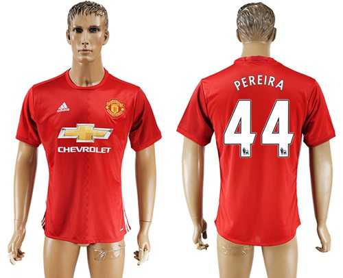 Manchester United #44 Pereira Red Home Soccer Club Jersey