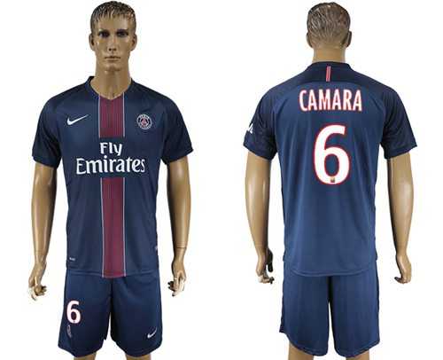 Paris Saint-Germain #6 Camara Home Soccer Club Jersey