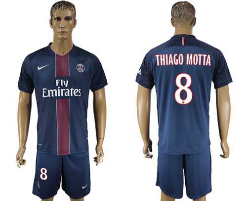 Paris Saint-Germain #8 Thiago Motta Home Soccer Club Jersey