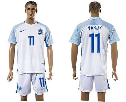 England #11 Vardy Home Soccer Country Jersey
