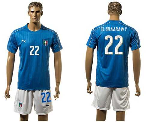 Italy #22 EL Shaarawy Home Soccer Country Jersey