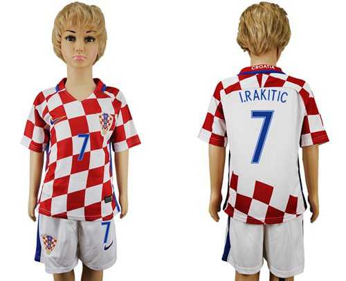 Croatia #7 I.Rakitic Home Kid Soccer Country Jersey