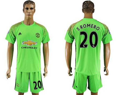 Manchester United #20 S.Romero Green Soccer Club Jersey