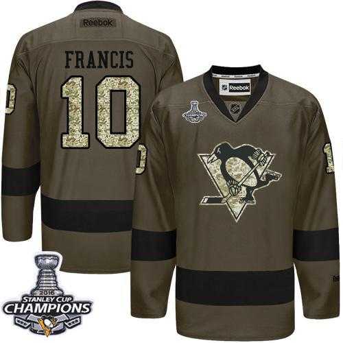Pittsburgh Penguins #10 Ron Francis Green Salute to Service 2016 Stanley Cup Champions Stitched NHL Jersey