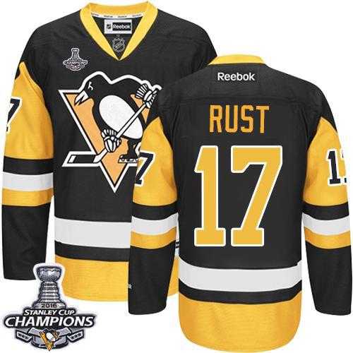 Pittsburgh Penguins #17 Bryan Rust Black Alternate 2016 Stanley Cup Champions Stitched NHL Jersey