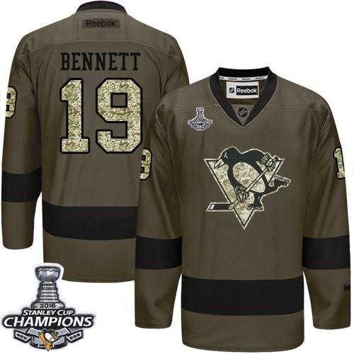 Pittsburgh Penguins #19 Beau Bennett Green Salute to Service 2016 Stanley Cup Champions Stitched NHL Jersey