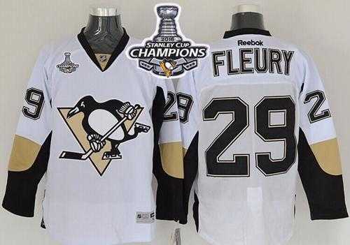 Pittsburgh Penguins #29 Andre Fleury White 2016 Stanley Cup Champions Stitched NHL Jersey