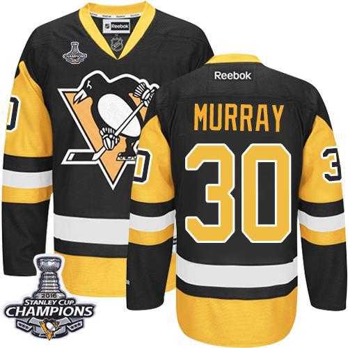 Pittsburgh Penguins #30 Matt Murray Black Alternate 2016 Stanley Cup Champions Stitched NHL Jersey