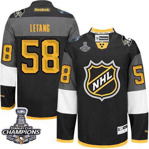 Pittsburgh Penguins #58 Kris Letang Black 2016 All Star Stanley Cup Champions Stitched NHL Jersey