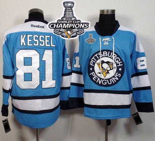 Pittsburgh Penguins #81 Phil Kessel Light Blue Alternate 2016 Stanley Cup Champions Stitched NHL Jersey