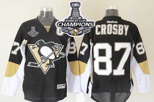 Pittsburgh Penguins #87 Sidney Crosby Black 2016 Stanley Cup Champions Stitched NHL Jersey
