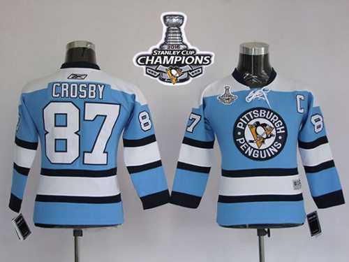 Pittsburgh Penguins #87 Sidney Crosby Blue 2016 Stanley Cup Champions Stitched NHL Jersey