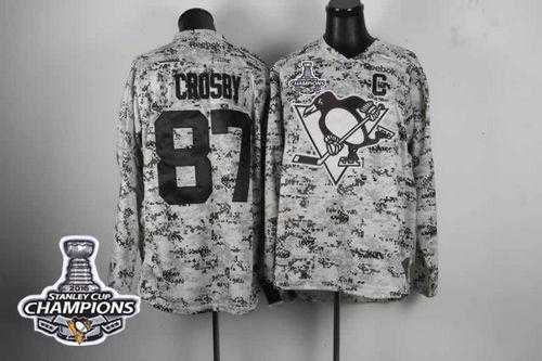 Pittsburgh Penguins #87 Sidney Crosby Camo 2016 Stanley Cup Champions Stitched NHL Jersey